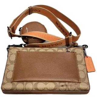 COACH HOLDEN 防刮滿版炭黑色拼接皮革二合一斜背包 歷史價格詳細信息