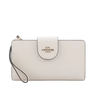 COACH 馬車Logo 防刮皮革附可拆提把長夾(白色) C3441 IMCHK 歷史價格詳細信息