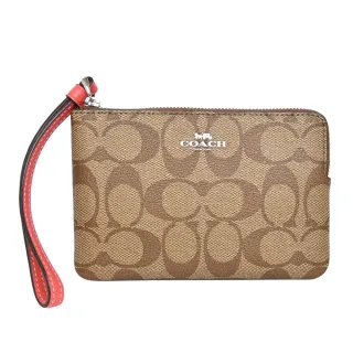 【COACH】PVC Logo拉鍊直式斜背手機包(深咖黑邊) 歷史價格詳細信息