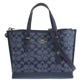 【COACH】coach 緹花香布蕾 tote25 深藍色 手提肩背 兩用托特包 贈原廠防塵袋紙袋 價格比較,價格查詢,歷史價格詳細信息