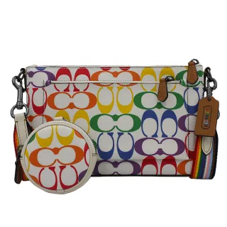 COACH 彩虹馬車LOGO印花PVC水桶包(迷你/卡其焦糖) 歷史價格詳細信息
