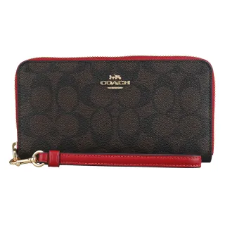 【COACH】PVC Logo印花手掛拉鍊長夾(卡其草莓) 歷史價格詳細信息