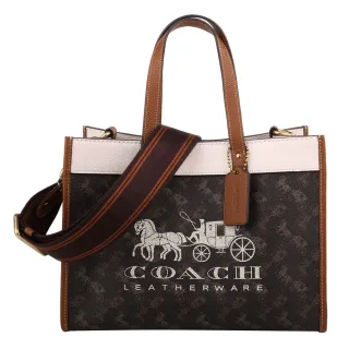 【COACH】Field 30馬車標誌PVC手提肩背兩用包(深咖x白) 價格比較,價格查詢,歷史價格詳細信息