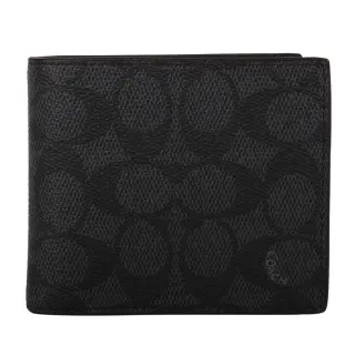 COACH黑灰C Logo單寧織布真皮半摺翻蓋方型斜背包 歷史價格詳細信息