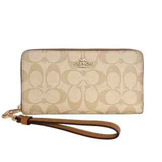 COACH淺卡C Logo萊姆綠掛帶拉鍊萬用手拿包 歷史價格詳細信息