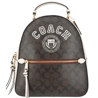 COACH 學院徽章印花L拉鍊手拿包(咖啡x粉筆白) 歷史價格詳細信息