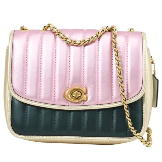 COACH 金屬針扣式咖黑色防刮滿版Logo皮帶(25mm) 歷史價格詳細信息