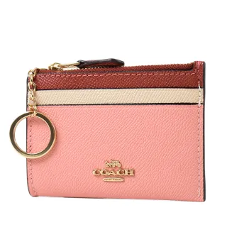 COACH 拚色緹花LOGO防刮皮革手掛式拉鍊長夾-卡其黑 歷史價格詳細信息