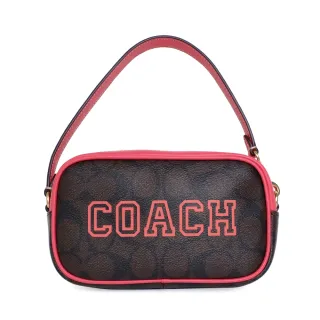 【COACH】深咖啡PVC立體LOGO雙拉鍊手拿包 歷史價格詳細信息