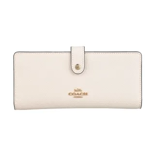 【COACH】經典LOGO素面牛皮手拿包/零錢包(粉橘) 歷史價格詳細信息