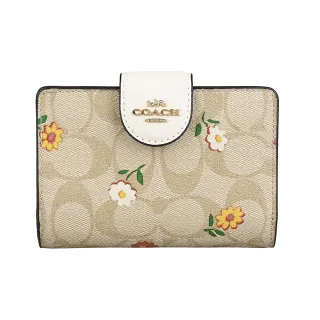 COACH電光藍荔枝紋全皮釦式雙摺C字拉鍊袋短夾 歷史價格詳細信息