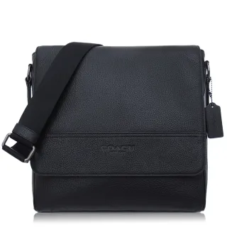 【COACH】Houston Flight Bag素面牛皮前拉鍊男款斜背包(黑) 歷史價格詳細信息