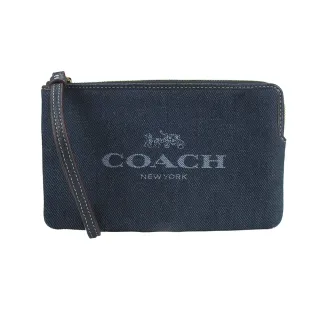 【COACH】牛仔布鉚釘鏈帶斜背卡夾零錢包(超迷你款-牛仔藍) 歷史價格詳細信息