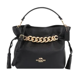 COACH ANDY 鏈鎖卵石皮革斜背/兩用福袋包(黑) 歷史價格詳細信息