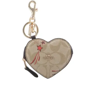 COACH 流星緹花LOGO防刮心型雙層拉鍊手提/斜背二用包-米色 歷史價格詳細信息