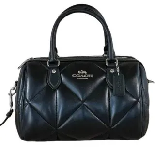 COACH真皮 黑色厚磅牛皮製雙帶式 肩背筒包 (絕版美國廠真品)單色系列 二手☆ 有CHANEL LV可參考 歷史價格詳細信息