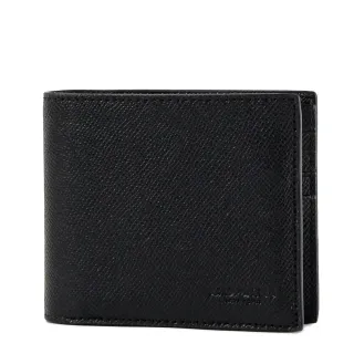 COACH 男款 素面全皮革壓印LOGO短夾-亞麻黃/附證件夾 歷史價格詳細信息