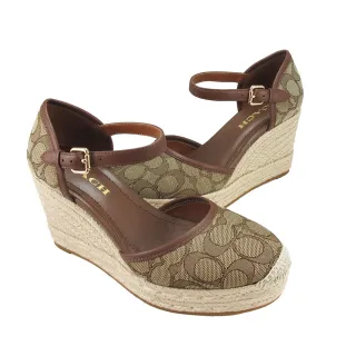 COACH 咖啡緹花帆布條紋織帶拉鍊小斜背包 歷史價格詳細信息