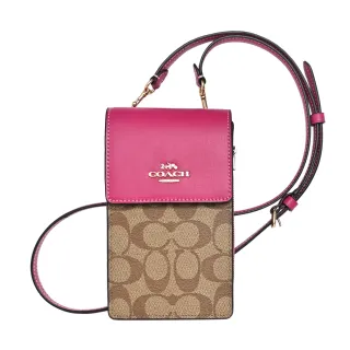 【COACH】PVC Logo真皮摺口手掛手機袋長夾(淺卡焦糖) 歷史價格詳細信息
