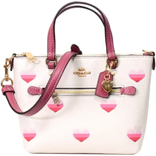 【COACH】Gallery 金字馬車塗層帆布迷你二用包(淺卡其/白色) 歷史價格詳細信息