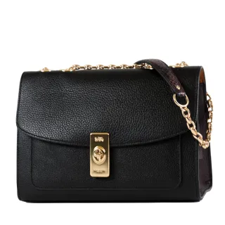 【COACH】蛇紋邊全皮方框翻蓋手提-斜背牛奶盒包(黑色) 歷史價格詳細信息