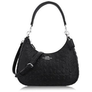 COACH TERI 皮革浮雕大C斜背/肩背彎月包(水藍) 歷史價格詳細信息