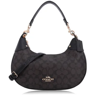 COACH Mara 馬車logo撞色皮革彎月兩用包(奶茶/白) 歷史價格詳細信息