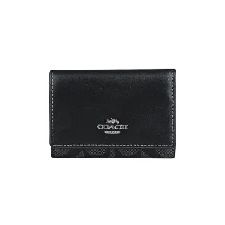 COACH 銀字緹花LOGO防刮皮革釦式拉鍊袋短夾-單寧藍 歷史價格詳細信息