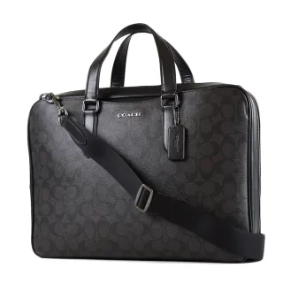 COACH 男款 緹花LOGO防刮皮革拉鍊腰包-灰黑色/大 歷史價格詳細信息