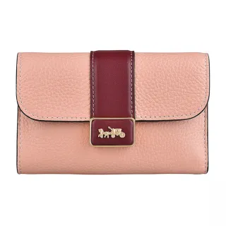 COACH葡萄紫線縫菱格全皮旋釦上翻蓋手提/斜背化妝盒包 歷史價格詳細信息