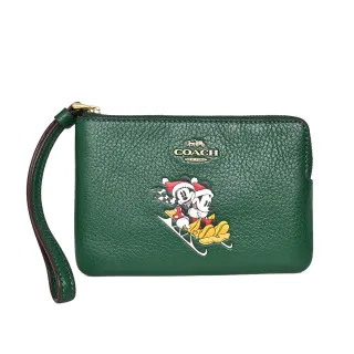 COACH DISNEY綠色滑雪MICKEY全皮拉鍊萬用手拿包  全新含吊牌保證正品 歷史價格詳細信息