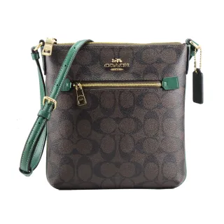 【COACH】小包-經典大C 美型PVC斜背包(卡其粉綠) 歷史價格詳細信息