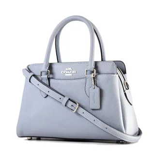 COACH霧灰藍荔枝紋全皮拉鍊直式斜背手機包 歷史價格詳細信息