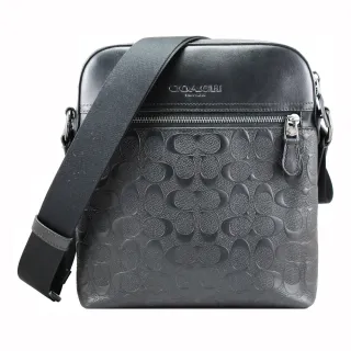 COACH 浮雕LOGO 皮革對開男仕短夾附活動ID票夾(黑色) 歷史價格詳細信息