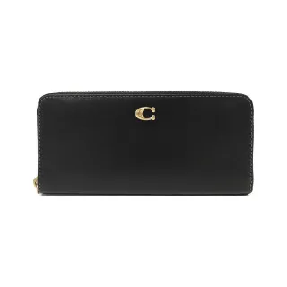 【COACH】專櫃款 金屬 C字標誌素面荔枝紋防刮皮革卡片證件夾 有D型扣環(黑色) 歷史價格詳細信息