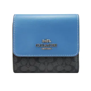 COACH 金屬馬車荔枝皮革對折拉鍊短夾(黑色) 歷史價格詳細信息