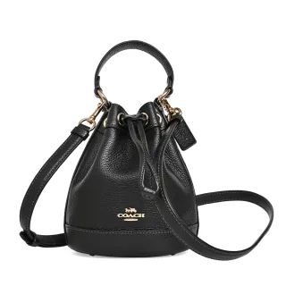 COACH黑色荔枝紋全皮手提/斜背小款立體方包 歷史價格詳細信息