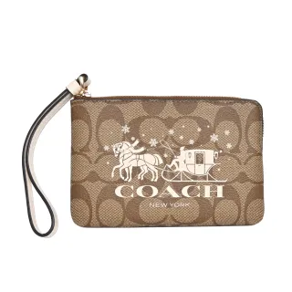 【COACH】PVC Logo拉鍊直式斜背手機包(深咖黑邊) 歷史價格詳細信息
