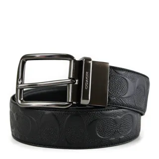 【COACH】雙面用C LOGO男款寬版皮帶(黑灰/焦糖) 歷史價格詳細信息