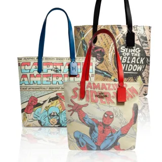 COACH MARVEL 聯名款美國隊長漫畫風托特包(藍x白) 歷史價格詳細信息