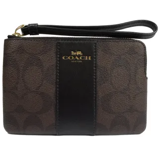 【COACH】馬車C LOGO條紋手提零錢包手拿包(深咖) 價格比較,價格查詢,歷史價格詳細信息