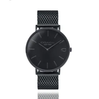 COACH 手錶 腕錶 條紋真皮錶帶 黑 全新 正品 twemall 歷史價格詳細信息
