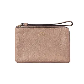 COACH淺褐防刮皮革L型拉鍊萬用手拿包 歷史價格詳細信息