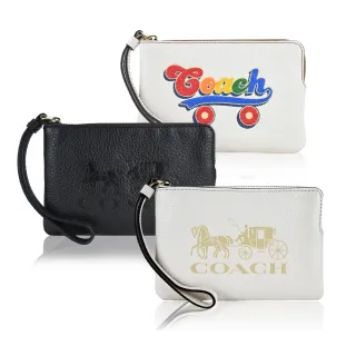 【COACH】經典LOGO滑面牛皮掀蓋小斜背包(粉橘) 歷史價格詳細信息