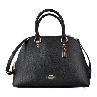 【COACH】KATY 經典C字LOGO印花拼接手提包艾瑪包兩用包(深咖) 歷史價格詳細信息