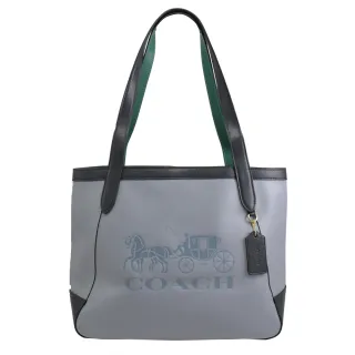 【COACH】馬車LOGO撞色防刮雙層手提斜背兩用包(綠) 歷史價格詳細信息