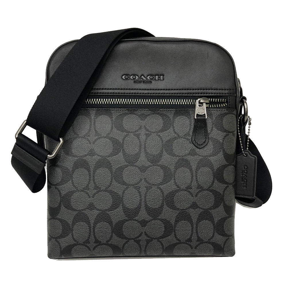 COACH 男款 前後置物荔枝紋皮革電腦/公事包-黑色 歷史價格詳細信息