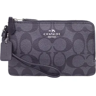 COACH 黑灰防水帆布短夾名片夾鑰匙圈禮盒 歷史價格詳細信息