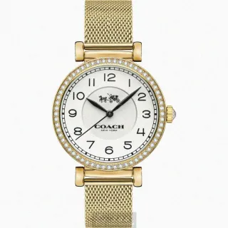 COACH 女款 金色釦頭緹花LOGO針釦式皮帶-咖啡色 歷史價格詳細信息