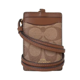 COACH 燙金馬車C  Logo掛式證件票卡夾(巧克力黑) 歷史價格詳細信息